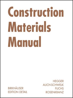 cover image of Construction Materials Manual